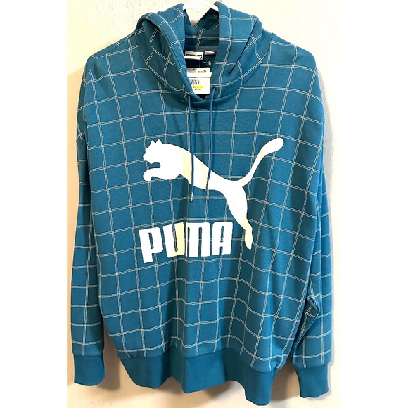 Puma Women Hoodie Blue Revolt Womens Sz S Sweatshirt TL38863 NWT - Picture 1 of 3